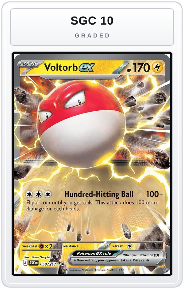 Graded - Voltorb ex — SGC 10 graded overlay