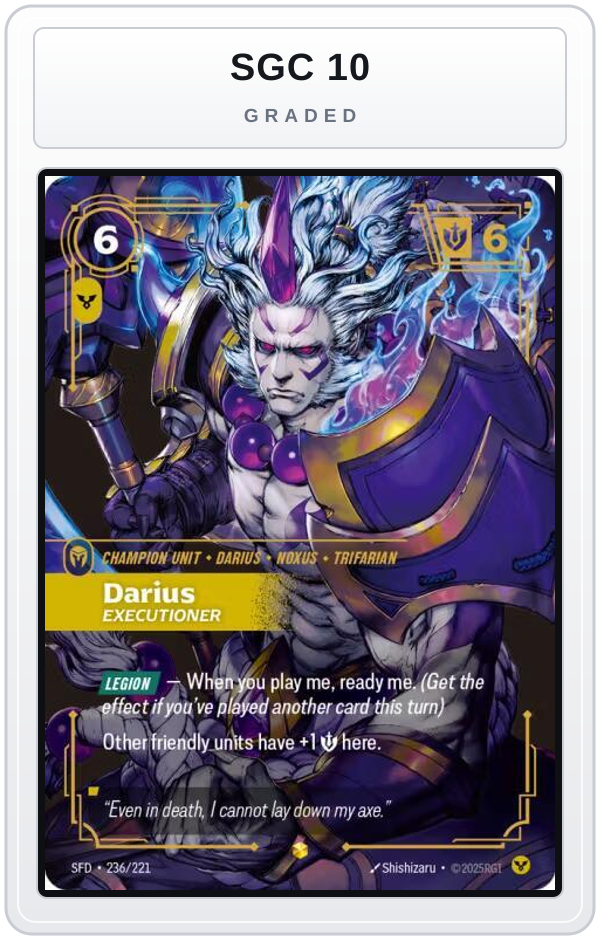 Graded - Darius - Executioner (Overnumbered) — SGC 10 graded overlay