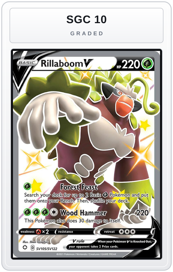 Graded - Rillaboom V — SGC 10 graded overlay