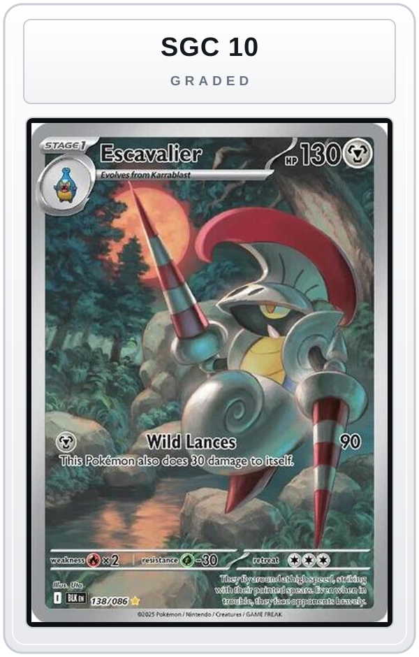Graded - Escavalier - 138/086 — SGC 10 graded overlay