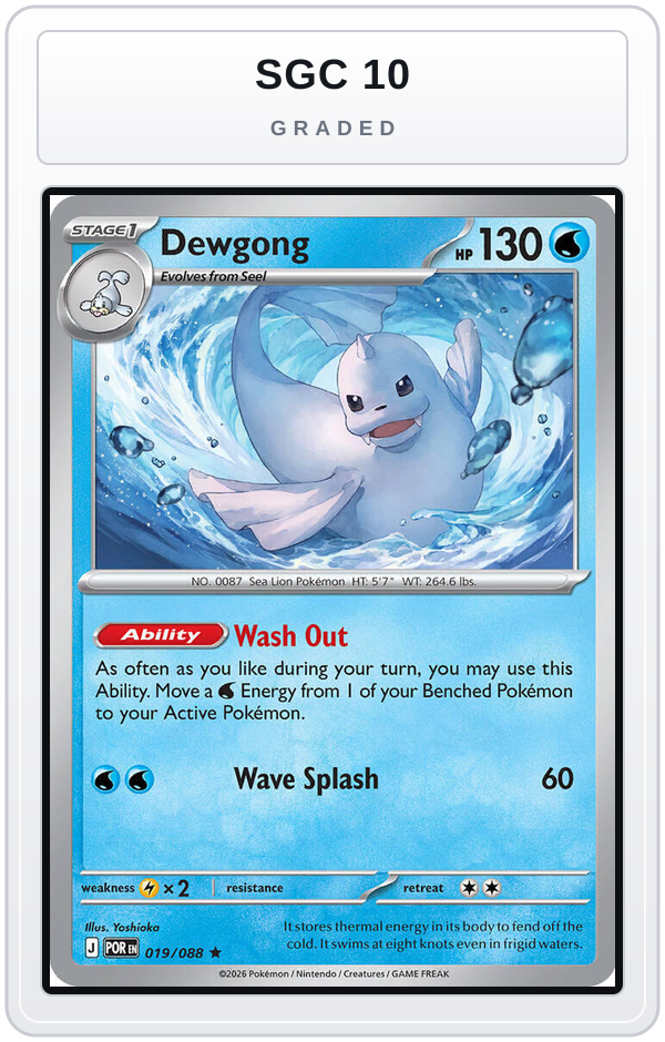 Graded - Dewgong — SGC 10 graded overlay