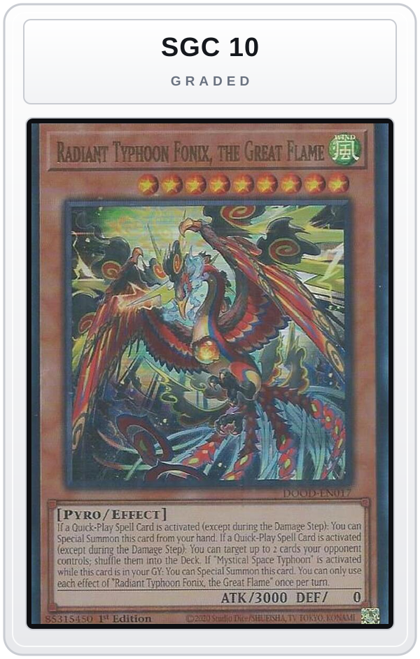 Graded - Radiant Typhoon Fonix, the Great Flame — SGC 10 graded overlay