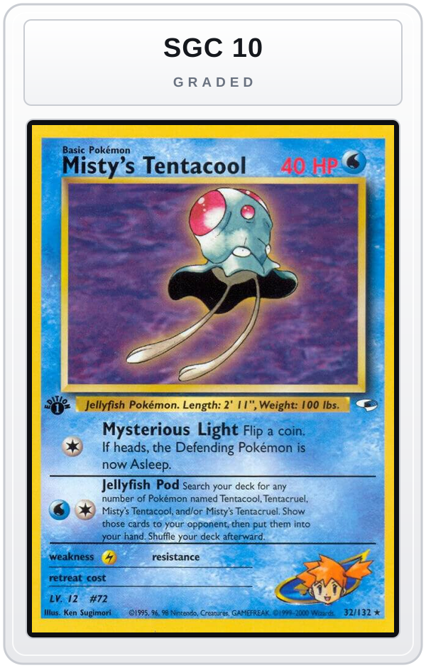 Graded - Misty's Tentacool (32) — SGC 10 graded overlay