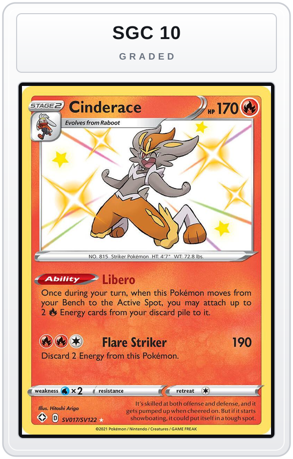 Graded - Cinderace — SGC 10 graded overlay