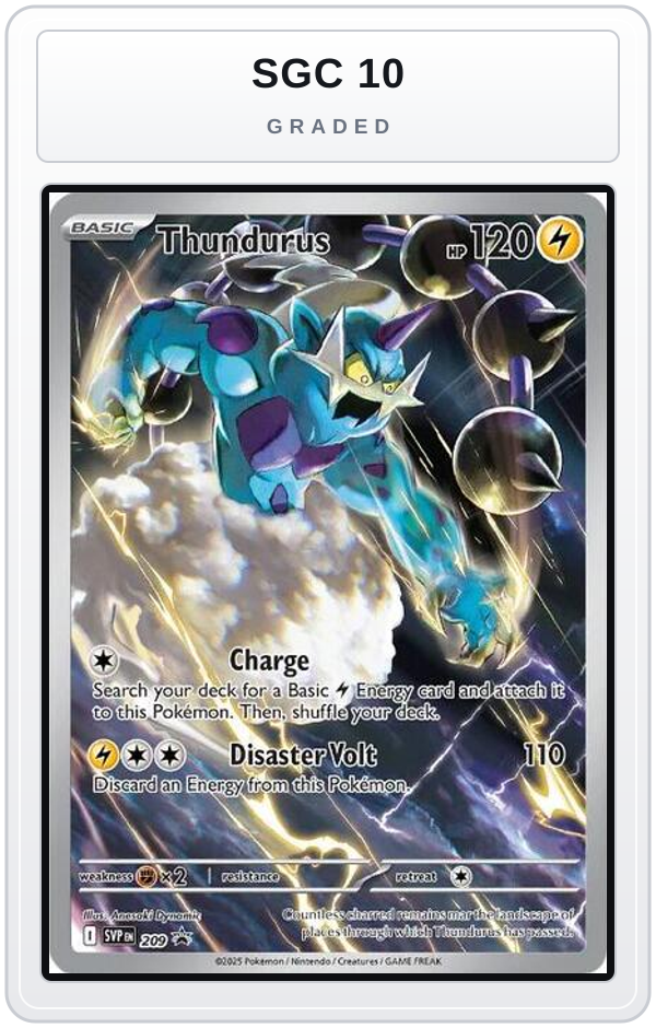 Graded - Thundurus - 209 — SGC 10 graded overlay