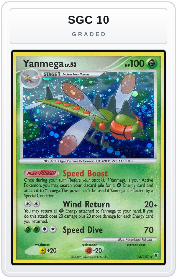 Graded - Yanmega — SGC 10 graded overlay