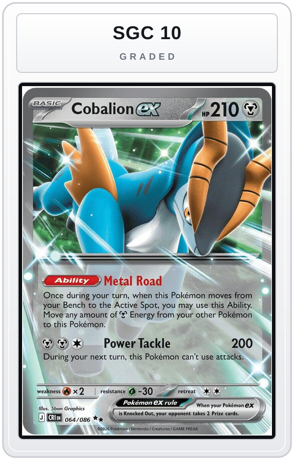 Graded - Cobalion ex - 064/086 — SGC 10 graded overlay