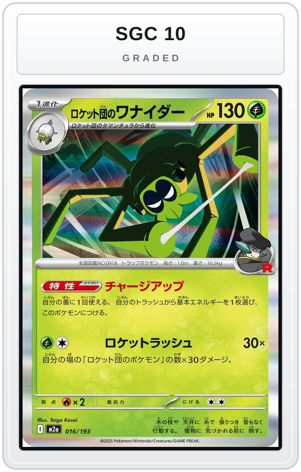Graded - Team Rocket's Spidops — SGC 10 graded overlay