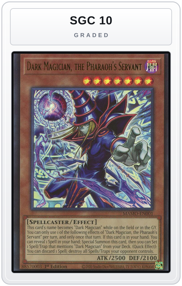 Graded - Dark Magician, the Pharaoh's Servant — SGC 10 graded overlay