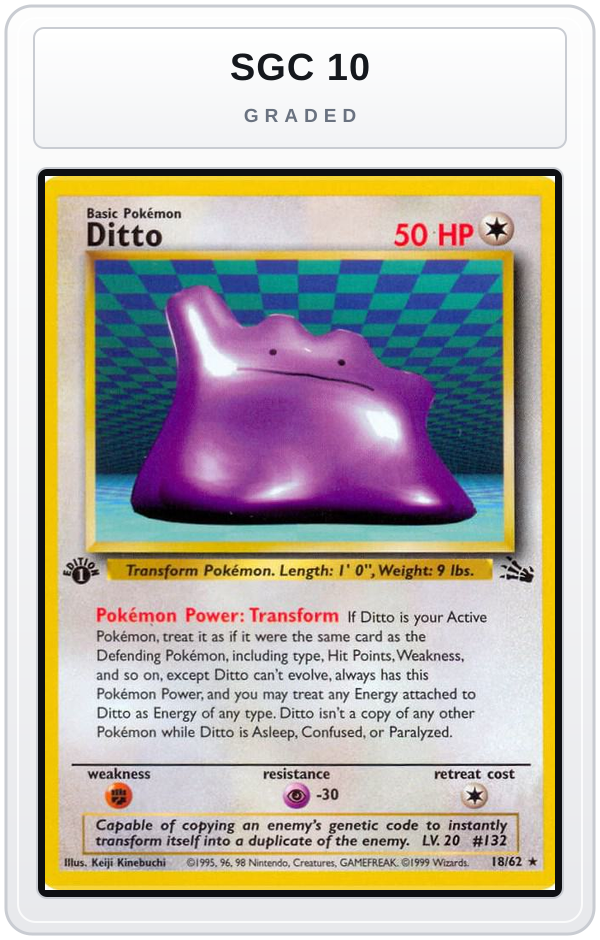 Graded - Ditto (18) — SGC 10 graded overlay