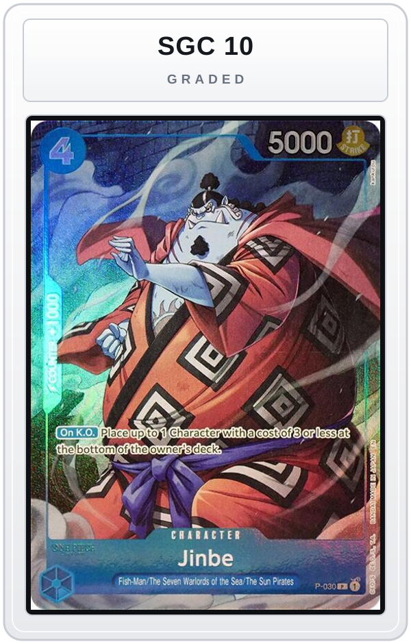 Graded - Jinbe (Seven Warlords of the Sea Binder Set) — SGC 10 graded overlay