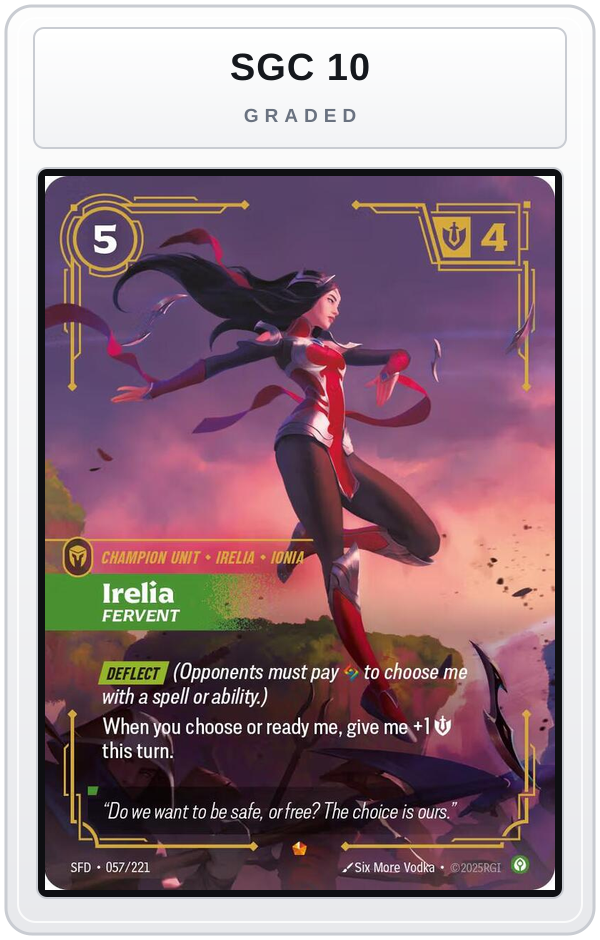 Graded - Irelia - Fervent — SGC 10 graded overlay