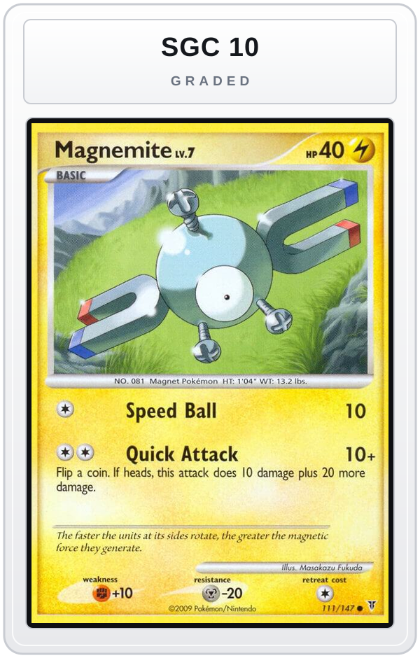 Graded - Magnemite — SGC 10 graded overlay