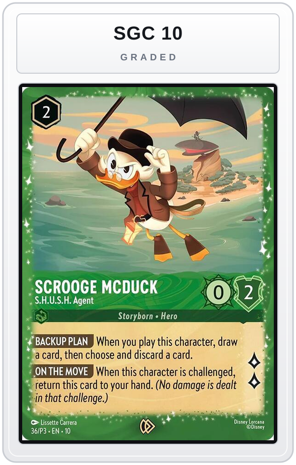 Graded - Scrooge McDuck - S.H.U.S.H. Agent — SGC 10 graded overlay