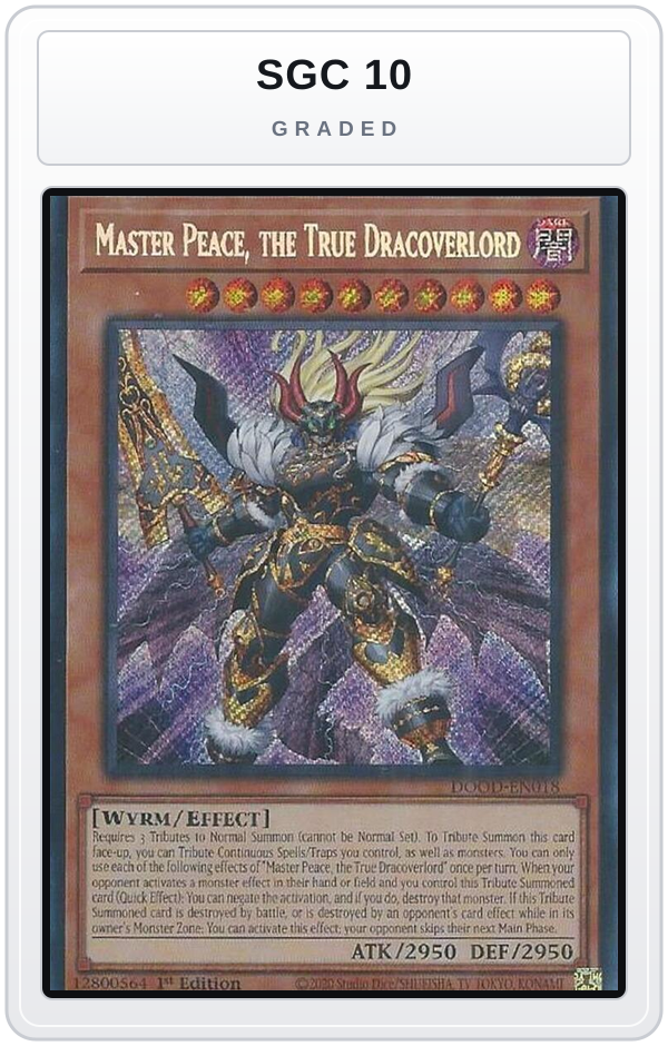 Graded - Master Peace, the True Dracoverlord — SGC 10 graded overlay