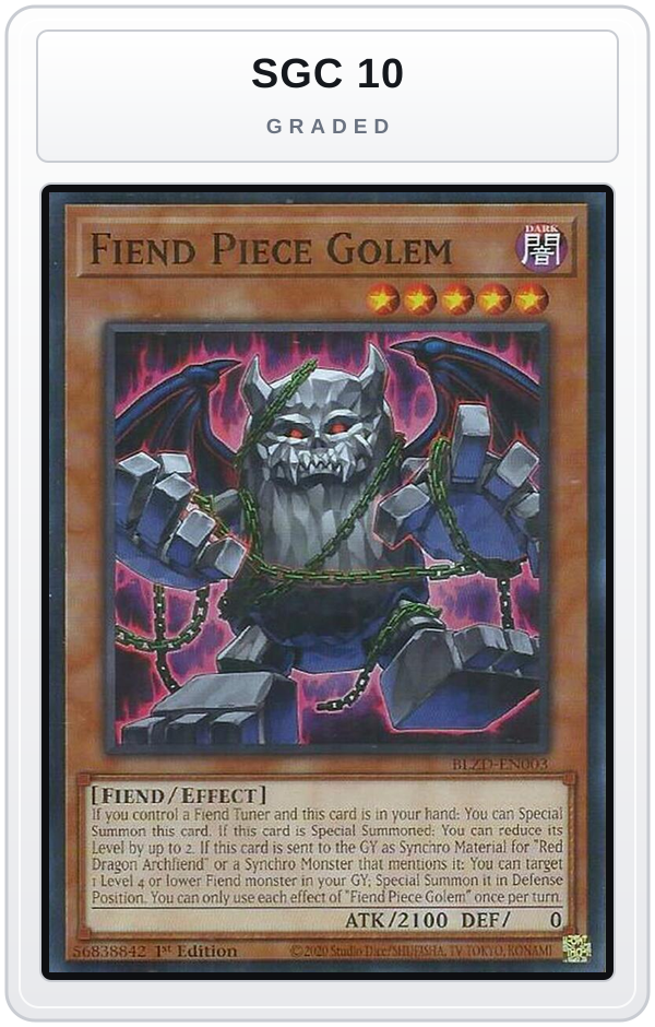 Graded - Fiend Piece Golem — SGC 10 graded overlay