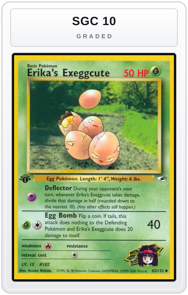 Graded - Erika's Exeggcute (43) — SGC 10 graded overlay