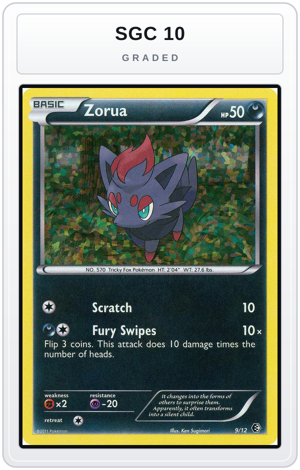 Graded - Zorua - 9/12 — SGC 10 graded overlay