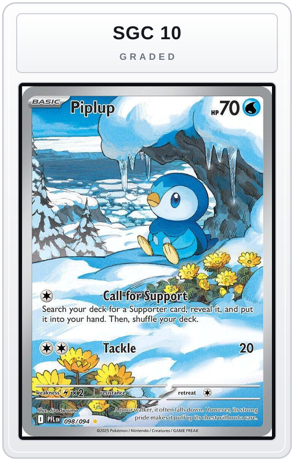 Graded - Piplup - 098/094 — SGC 10 graded overlay