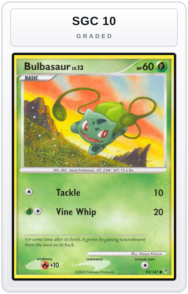 Graded - Bulbasaur — SGC 10 graded overlay