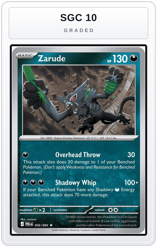 Graded - Zarude — SGC 10 graded overlay