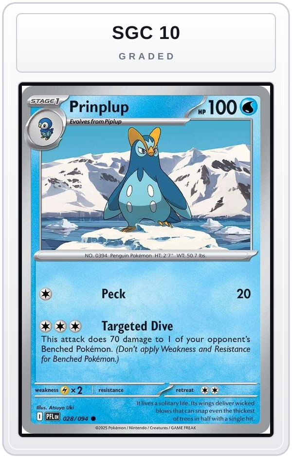 Graded - Prinplup — SGC 10 graded overlay
