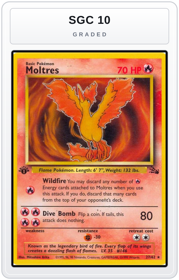 Graded - Moltres (27) — SGC 10 graded overlay