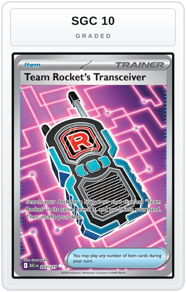 Graded - Team Rocket's Transceiver - 263/217 — SGC 10 graded overlay