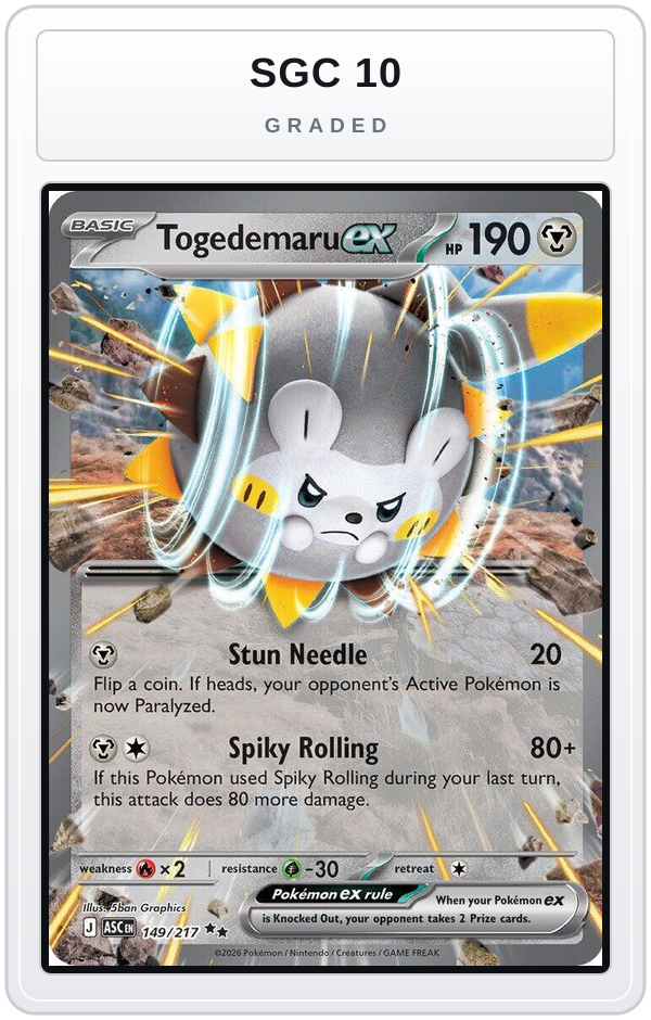 Graded - Togedemaru ex — SGC 10 graded overlay