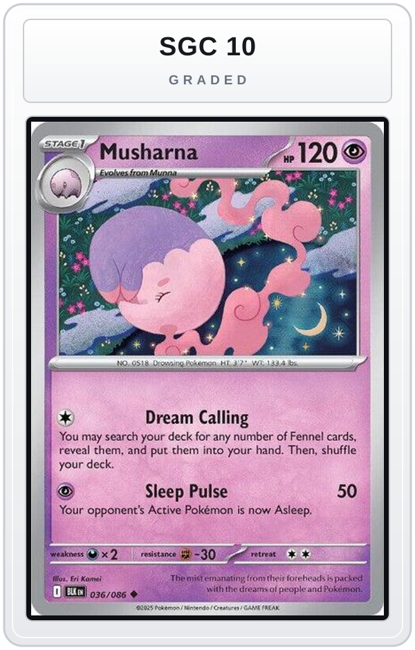 Graded - Musharna — SGC 10 graded overlay