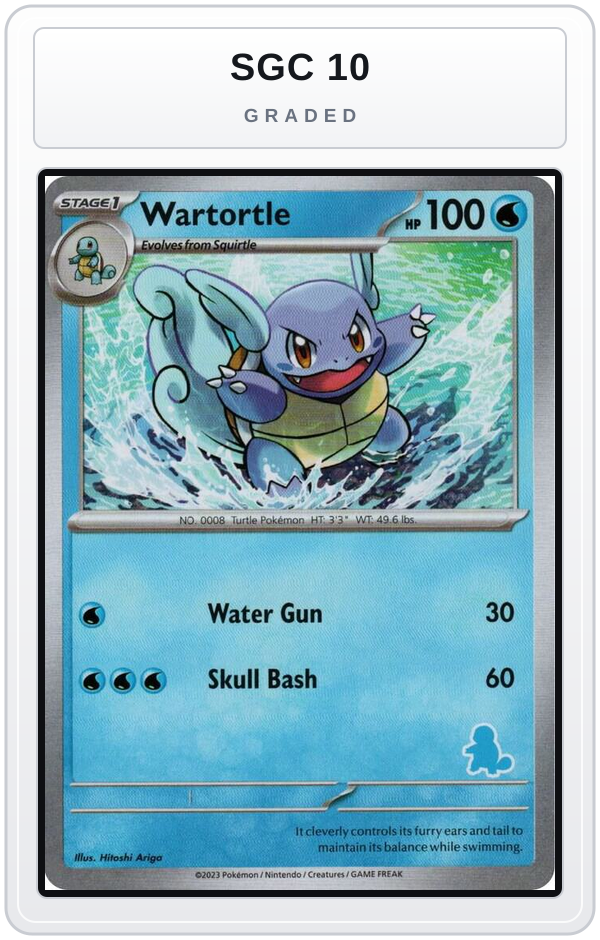 Graded - Wartortle — SGC 10 graded overlay