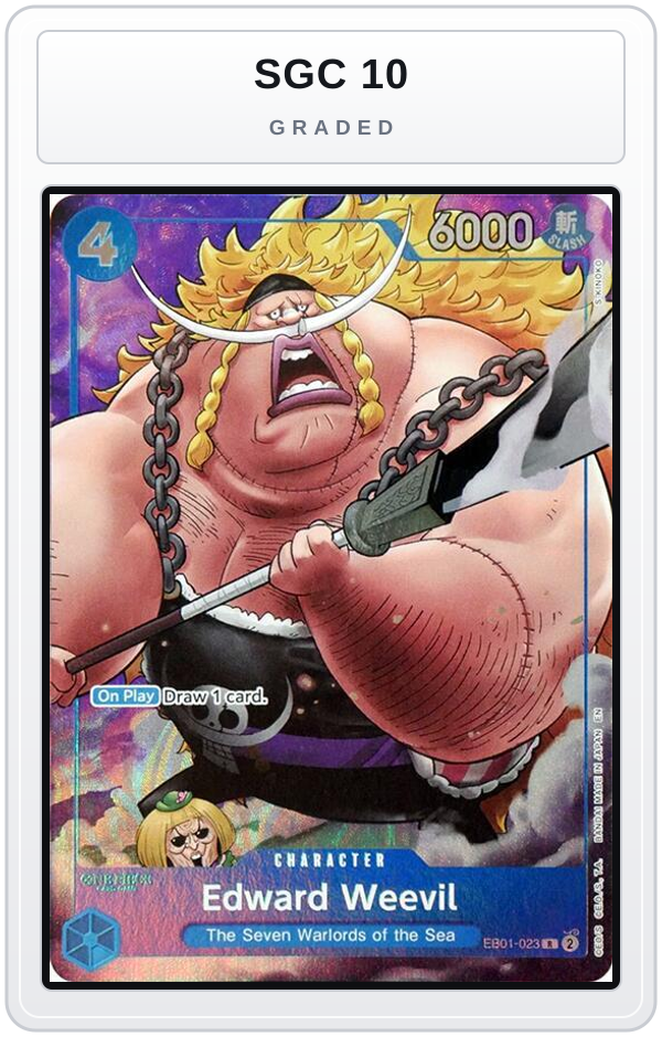 Graded - Edward Weevil (Seven Warlords of the Sea Binder Set) — SGC 10 graded overlay