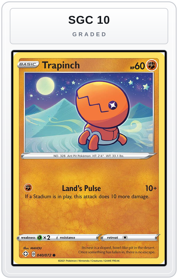 Graded - Trapinch — SGC 10 graded overlay