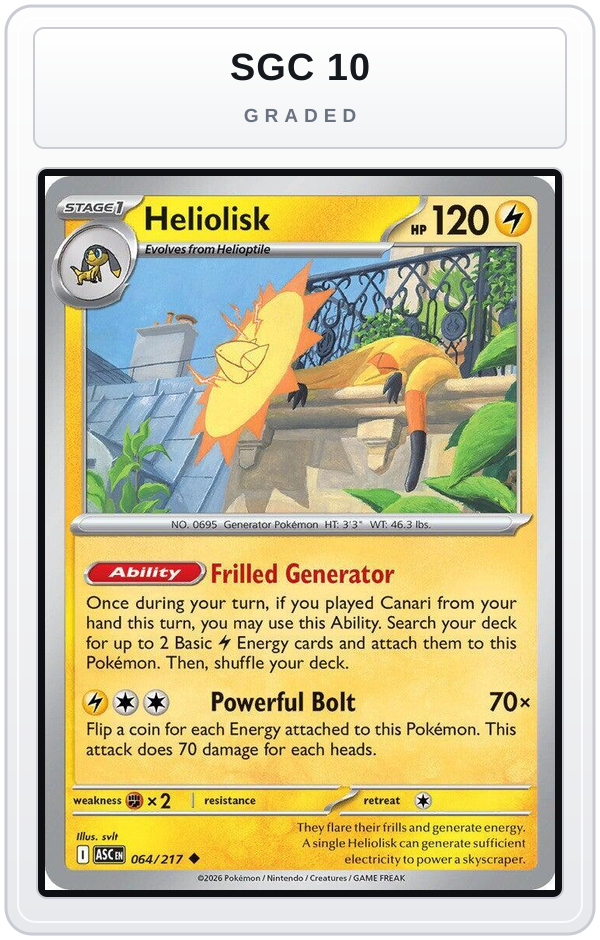 Graded - Heliolisk - 064/217 — SGC 10 graded overlay