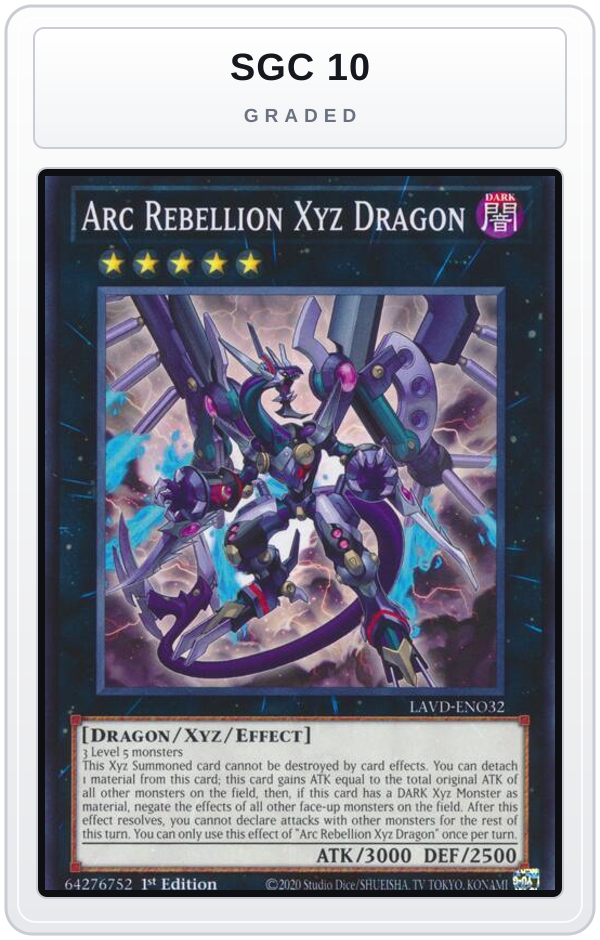 Graded - Arc Rebellion Xyz Dragon — SGC 10 graded overlay