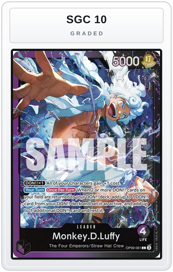 Graded - Monkey.D.Luffy (OP09-061) — SGC 10 graded overlay