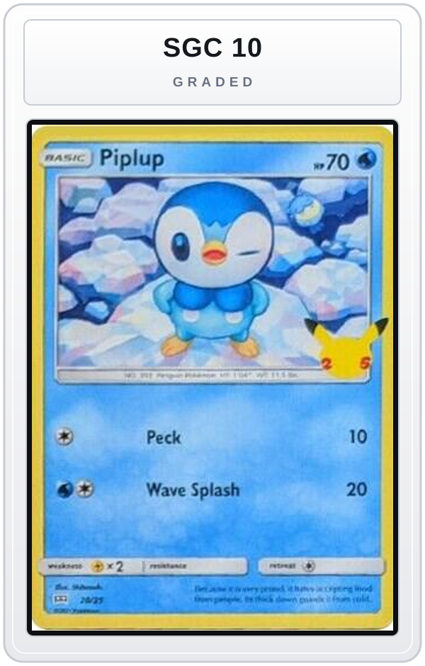 Graded - Piplup - 20/25 — SGC 10 graded overlay