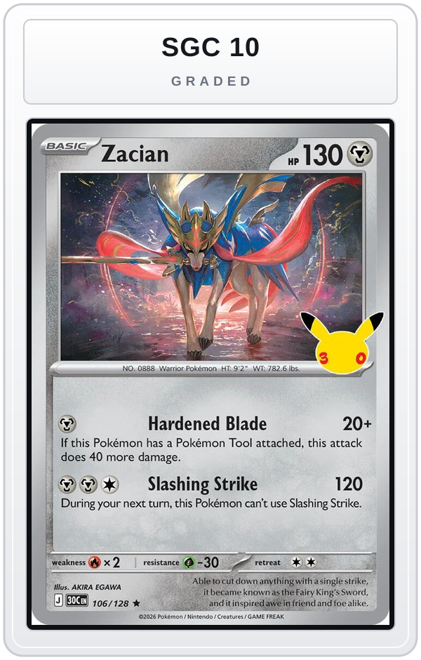 Graded - Zacian — SGC 10 graded overlay
