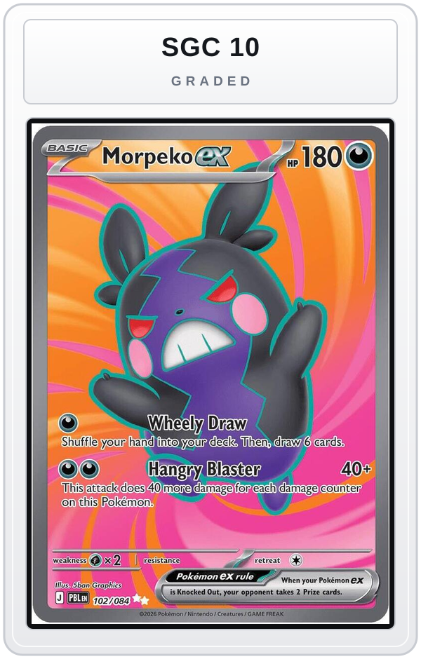 Graded - Morpeko ex - 102/084 — SGC 10 graded overlay