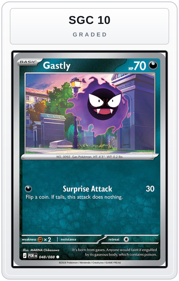 Graded - Gastly — SGC 10 graded overlay