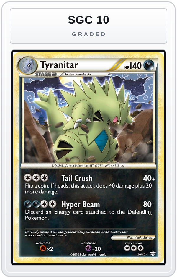 Graded - Tyranitar — SGC 10 graded overlay
