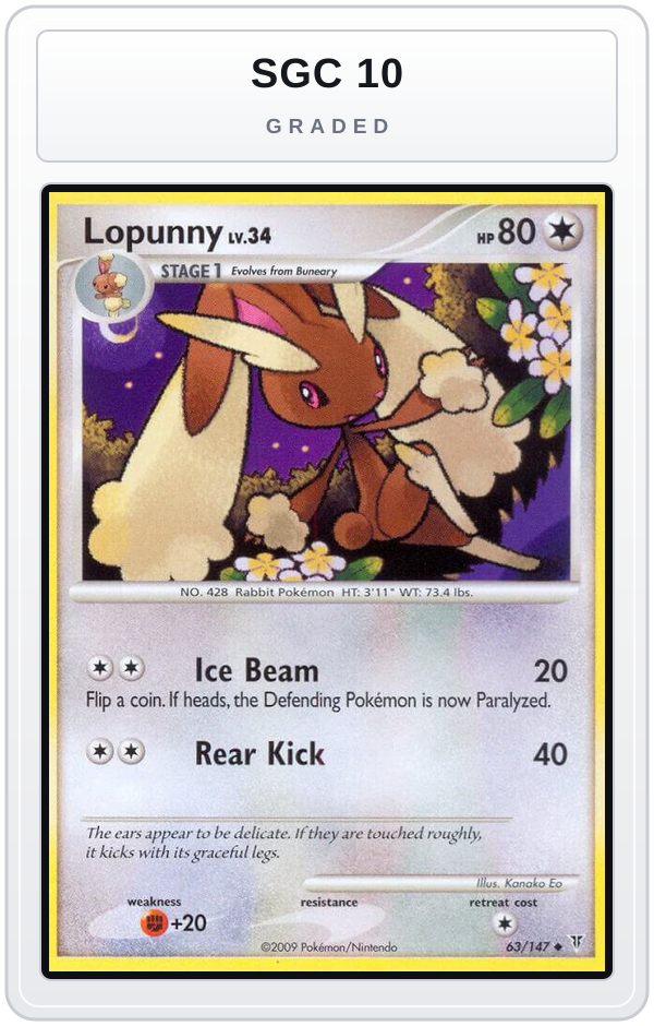 Graded - Lopunny — SGC 10 graded overlay