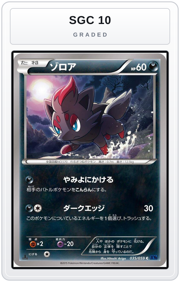 Graded - Zorua — SGC 10 graded overlay