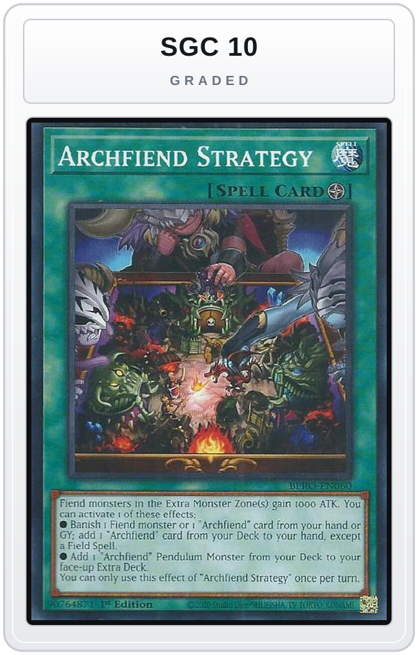 Graded - Archfiend Strategy — SGC 10 graded overlay
