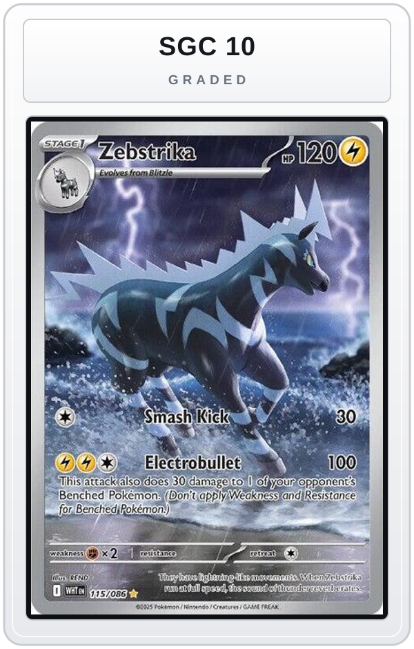 Graded - Zebstrika - 115/086 — SGC 10 graded overlay