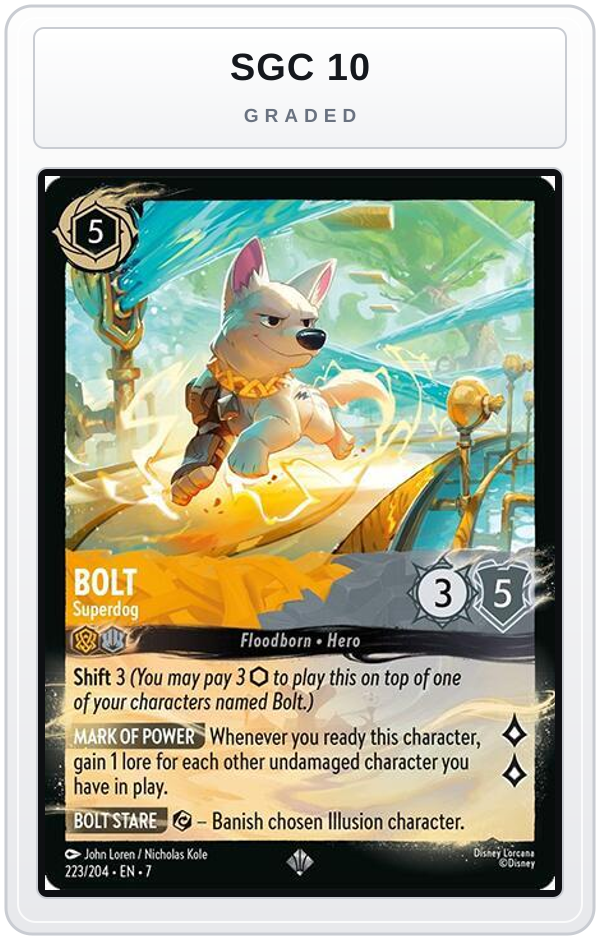 Graded - Bolt - Superdog (223/204) — SGC 10 graded overlay