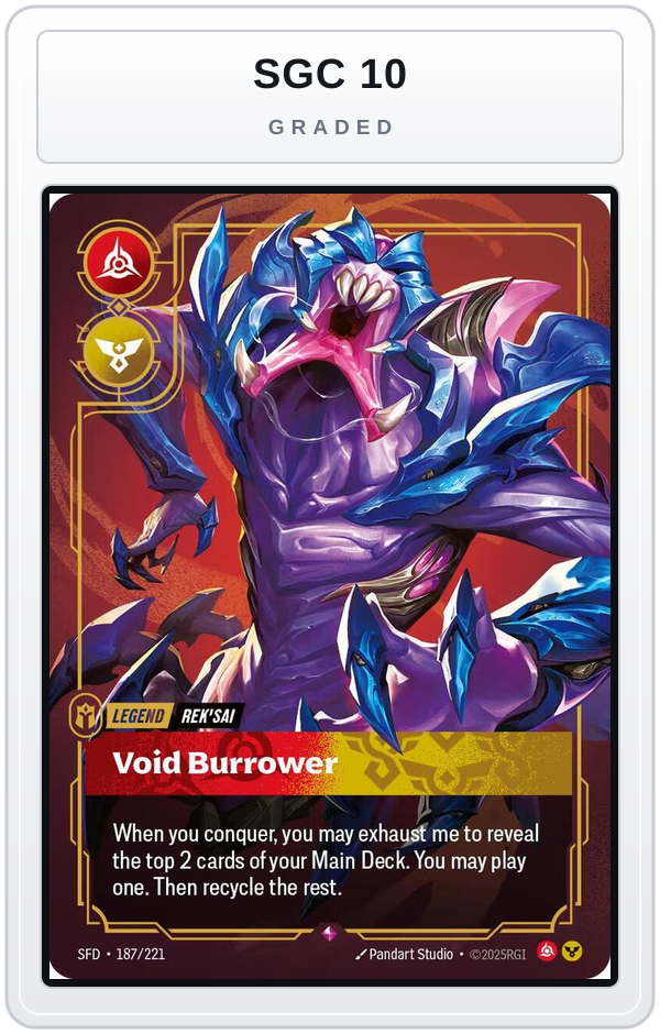 Graded - Rek'sai - Void Burrower — SGC 10 graded overlay