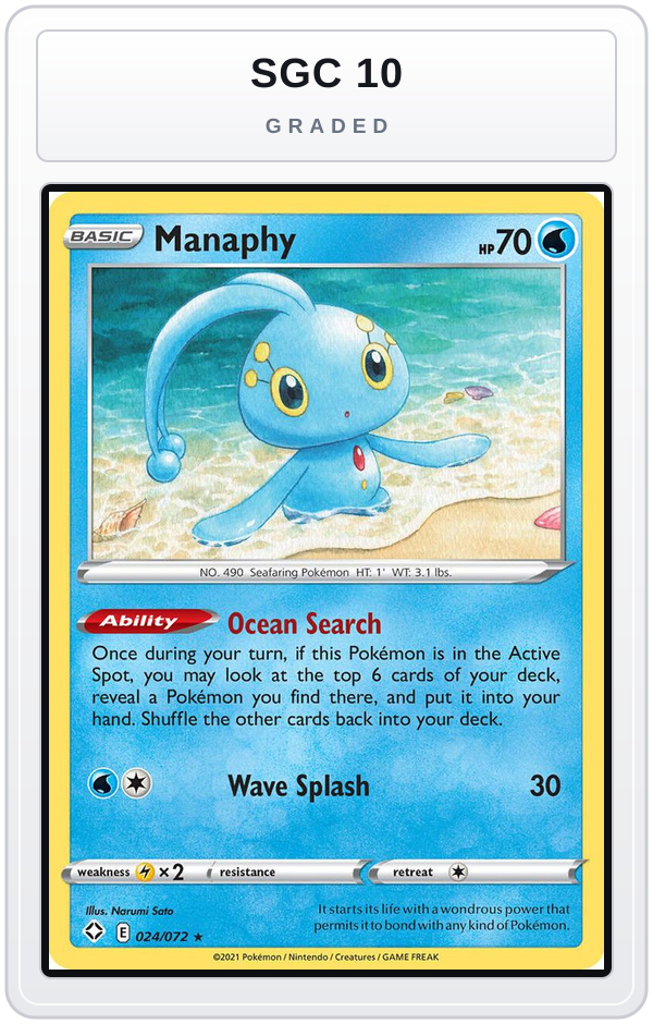 Graded - Manaphy — SGC 10 graded overlay