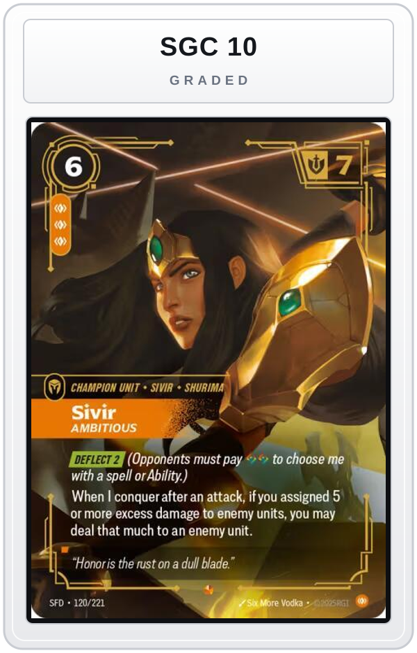Graded - Sivir - Ambitious — SGC 10 graded overlay