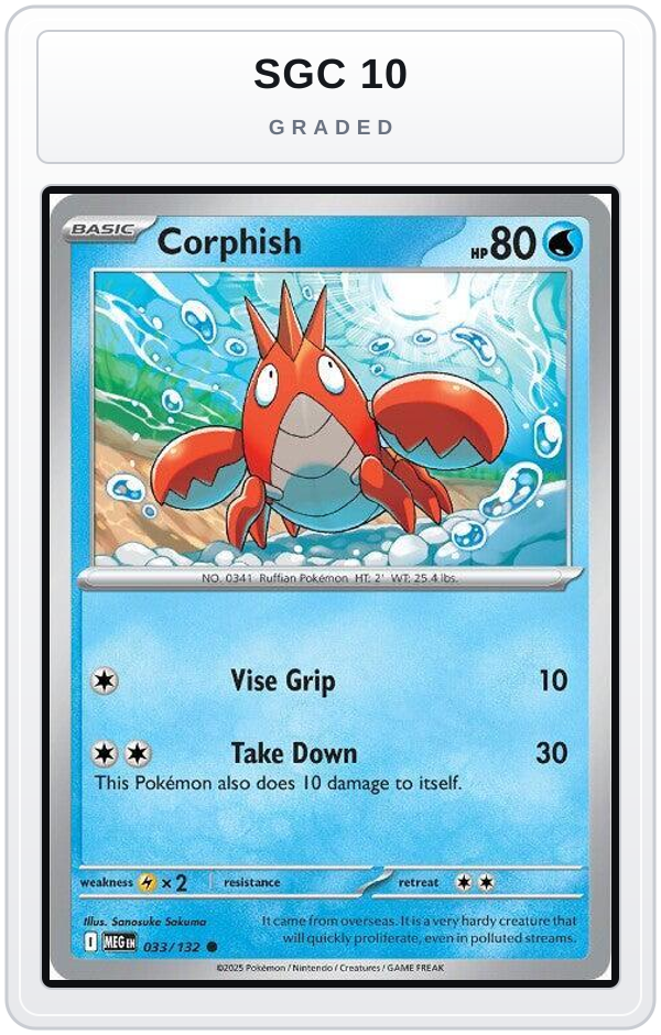 Graded - Corphish — SGC 10 graded overlay